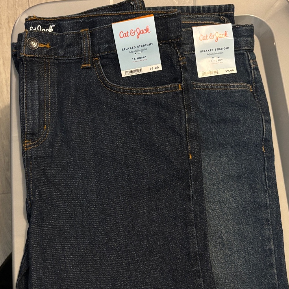 2 Pair of Cat & Jack  Relaxed Jeans - Deep Blue